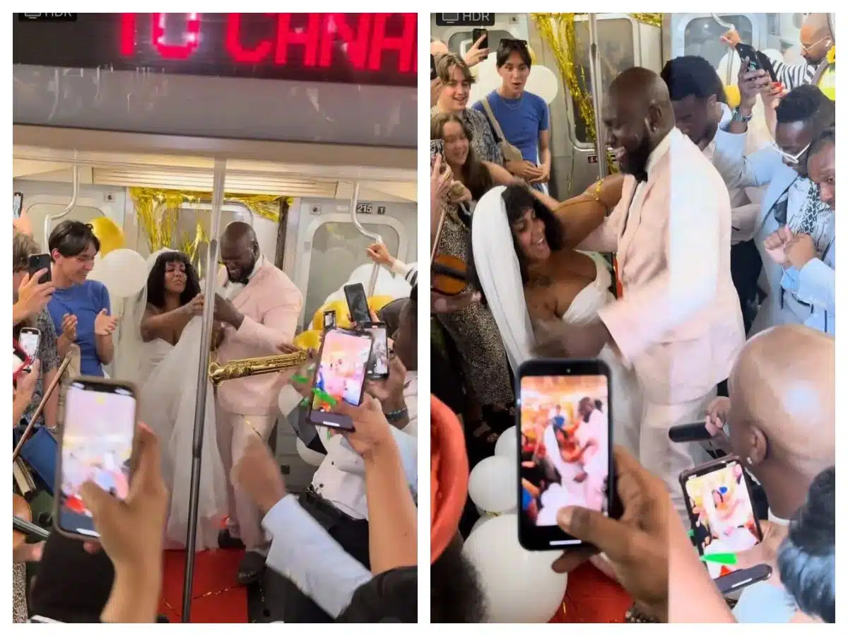 Couple have unforgettable wedding party on the subway: ‘We didn’t have the money to do the dream reception’