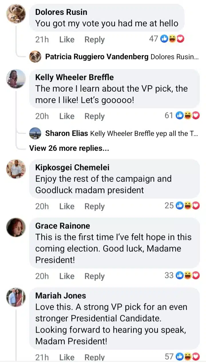 Kamala Harris warms hearts with her VP pick; check out what people are saying on social media