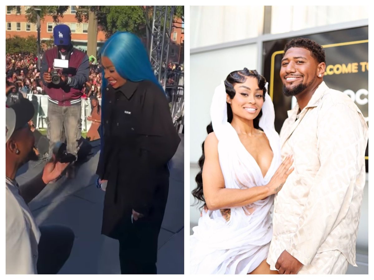 Emotional moment Blac Chyna accepts marriage proposal from Derrick Milano at Howard homecoming