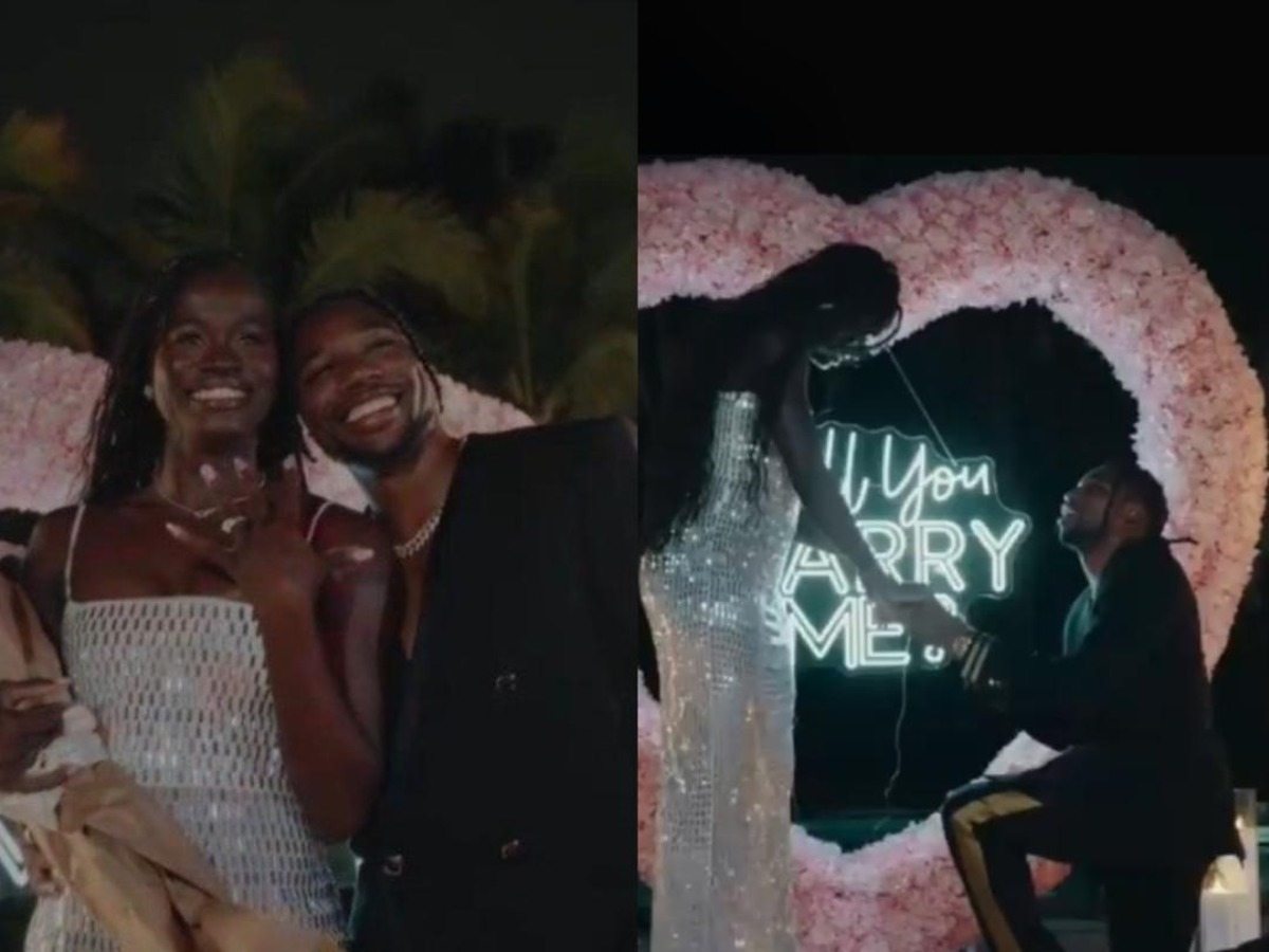 Noah Lyles proposes to Jamaican girlfriend Junelle Bromfield in viral video