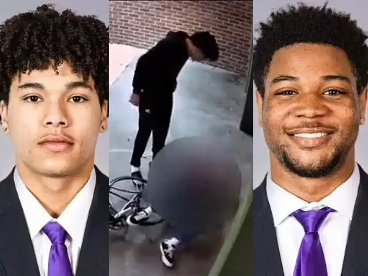 Footage shows shocking moment UW footballers attack and spit on cyclist after road rage incident