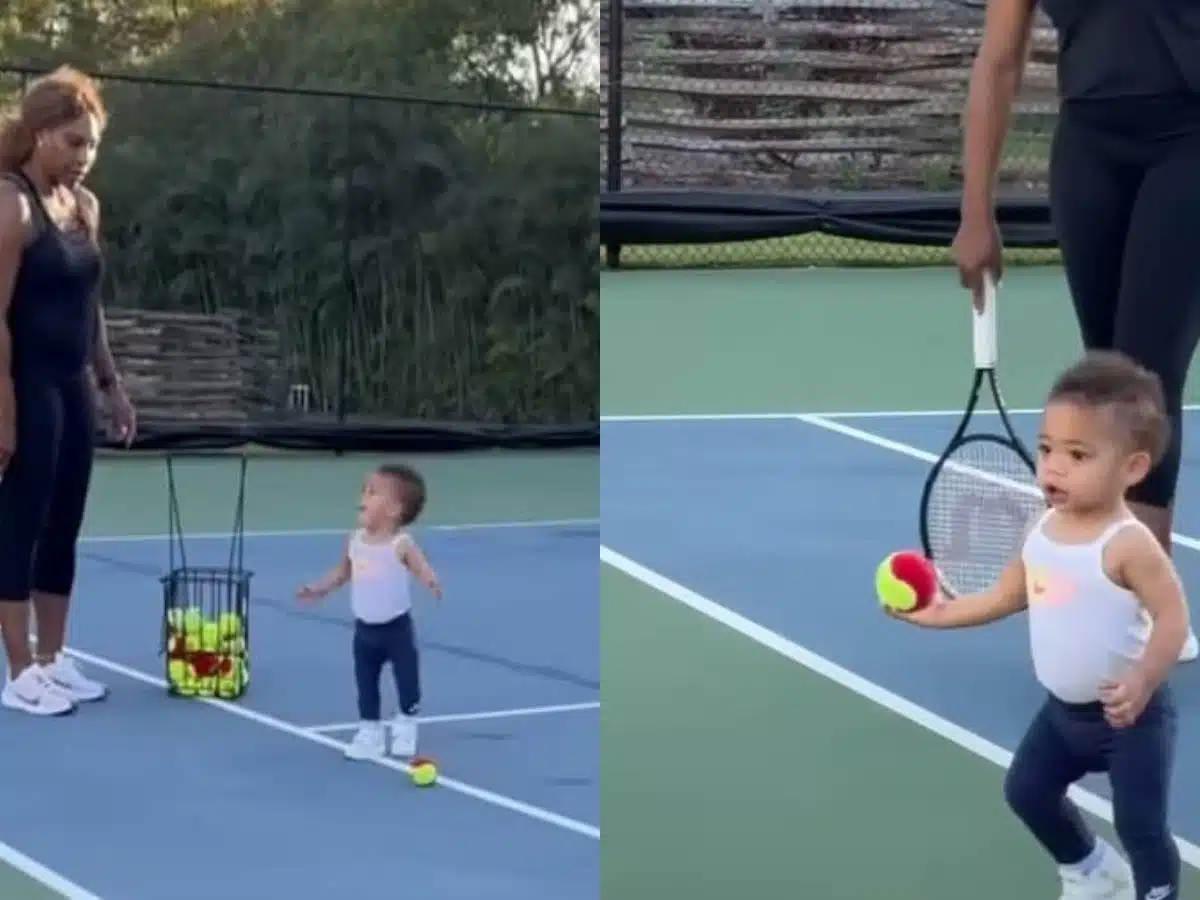 Serena Williams shares adorable tennis lesson moment with toddler daughter Adira