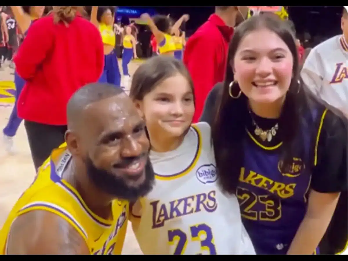 LeBron James creates unforgettable moment for young fan during Lakers-Heat game